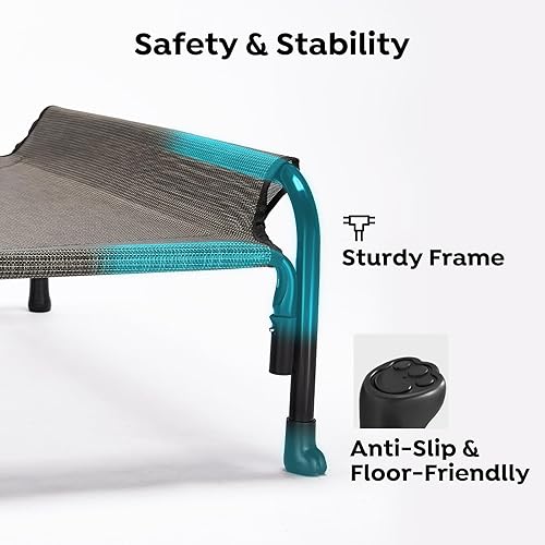 Miniatura 4 de Veehoo CWC2204 - Cama elevada para perros grandes, cama elevada para mascotas con reposacabezas inclinado para interiores y exteriores, lavable,