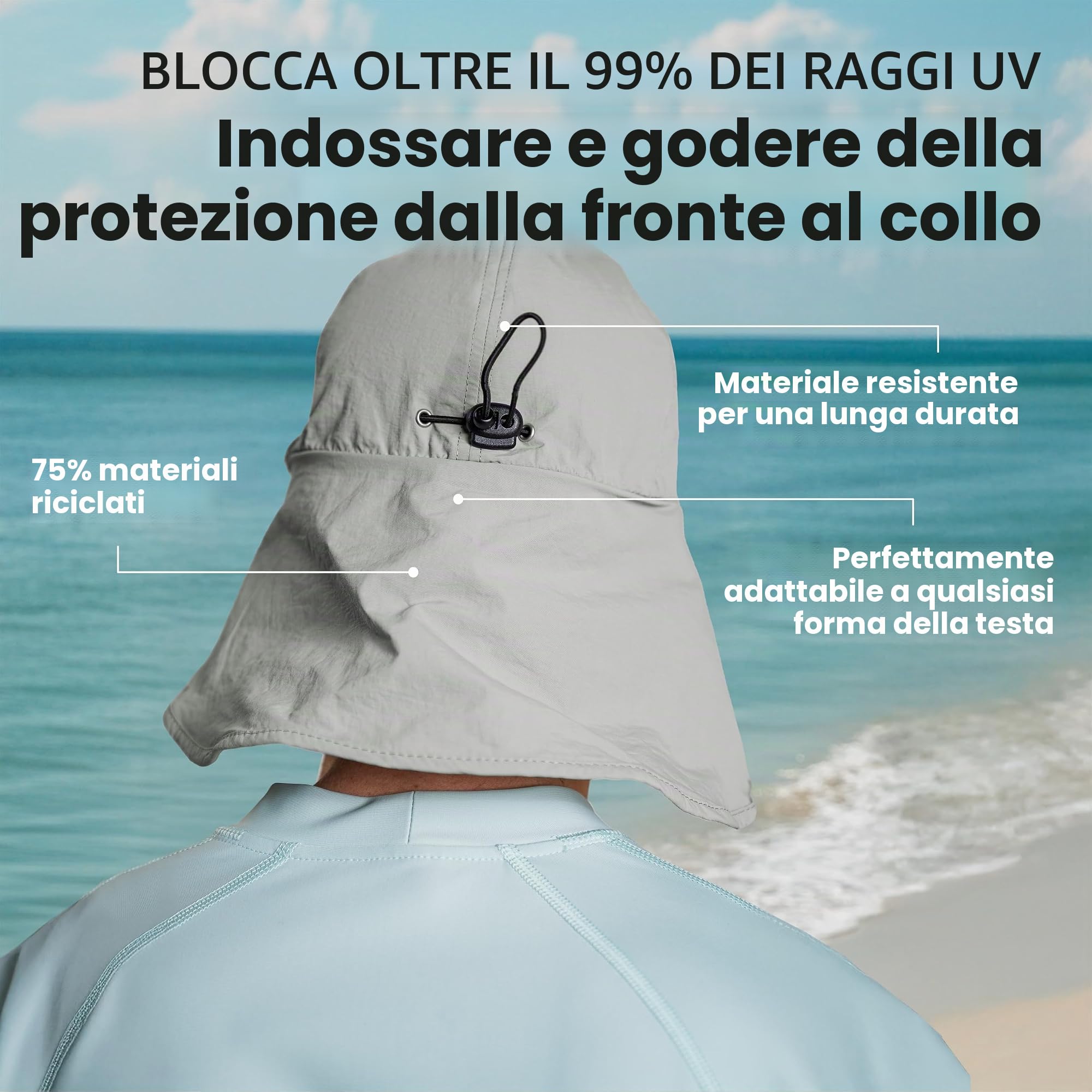 iQ-UV Protezione UV per il collo UPF 50+