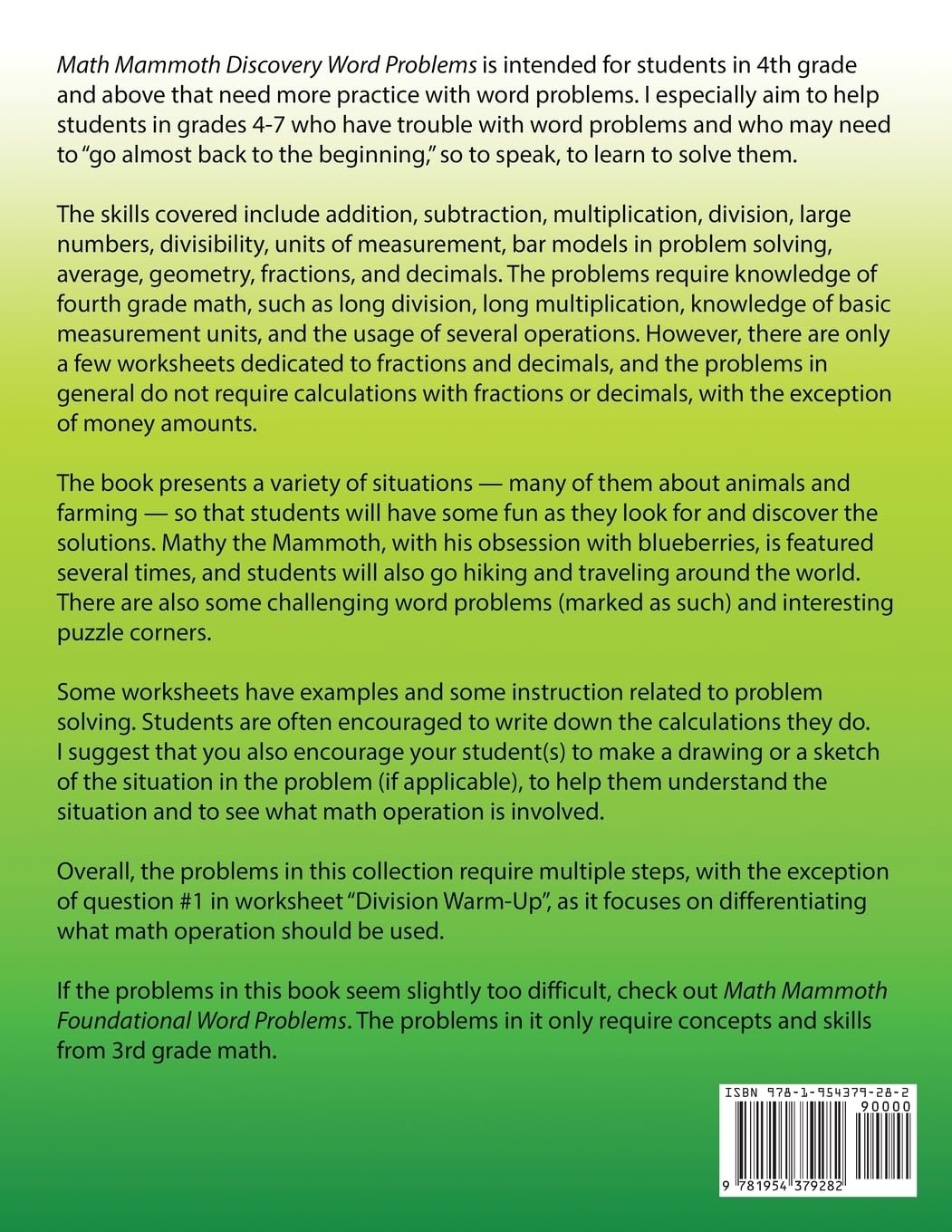 Math Mammoth Discovery Word Problems