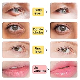 Adofect 40 Pairs Collagen Crystal Lip Mask & Eye Mask Set for Skin Care, Refreshing, Revitalizing, Relaxating, Hydrating, Traveling, Gifts for Men & Wowen, Stocking Stuffers