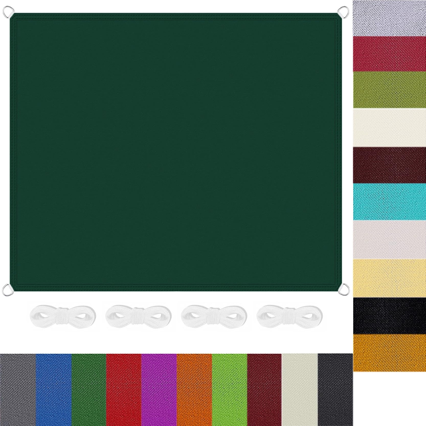 Voile d'ombrage rectangulaire 6.5x6.5m : fini la chaleur et la pluie sur la terrasse