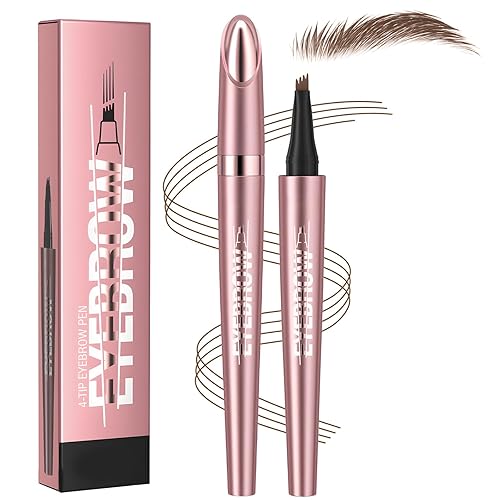 Miniatura 9 de Microblading - Lápiz de cejas 3D de 4 puntas, resistente al agua, de larga duración, para contornear con trazos finos, maquillaje mágico natural de