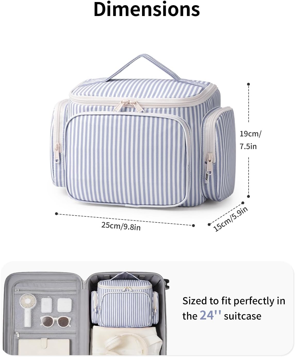 Narwey Hanging Travel Toiletry Bag for Women, Large Makeup Bag, Wide Open Cosmetic Bag, Multiple Organized Pocket, Wet Pocket for Towel, Portable Bathroom Travel Bag for Toiletries, Essentials