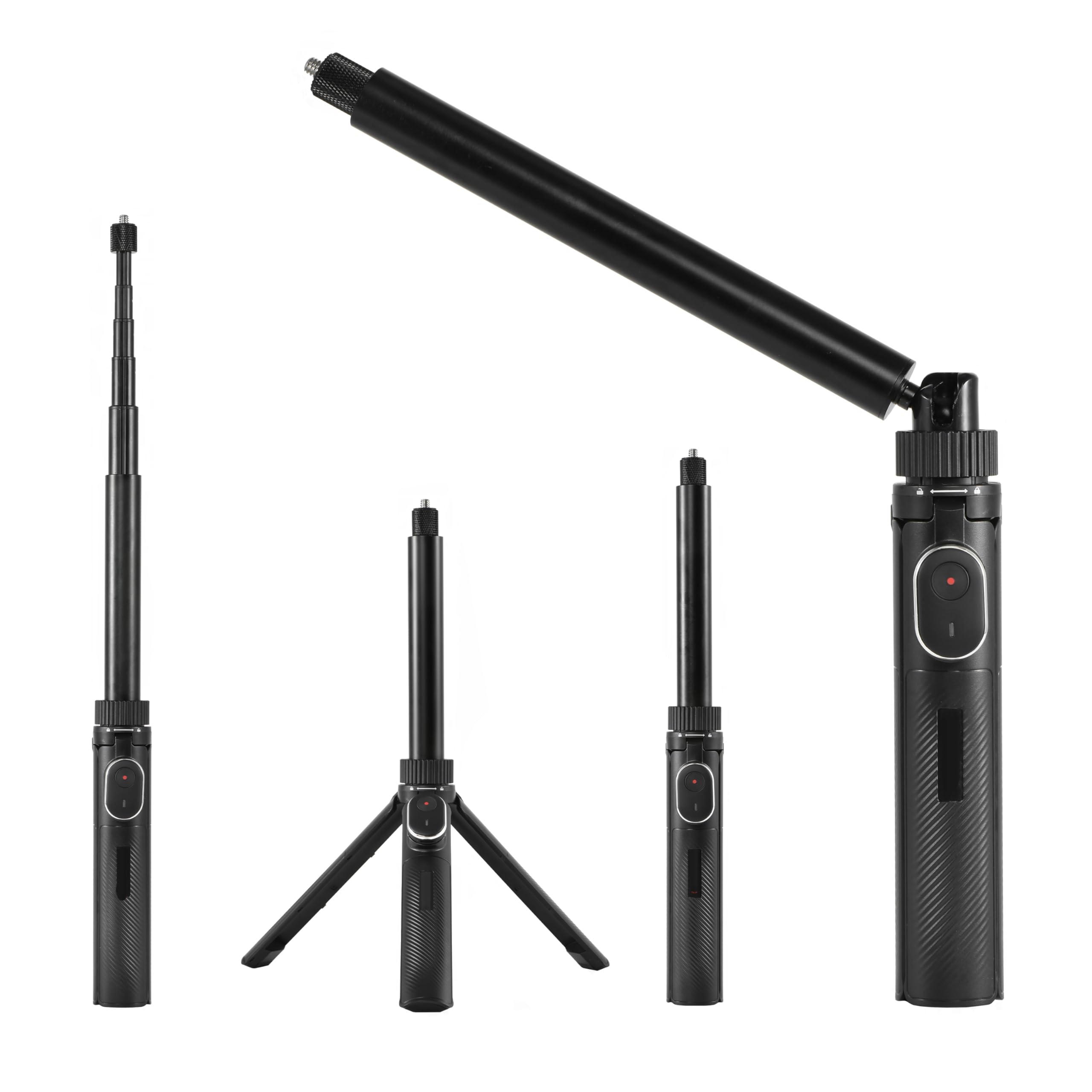 Uchwyt obrotowy statywu Bullet Time z niewidocznym kijem do selfie, do Insta360 X5/X4/X4 Air/X3/X2/X, do OSMO Pocket 3/360, gwint 1/10.2 cm kompaktowy kij do selfie i składany statyw stołowy (typ 2)