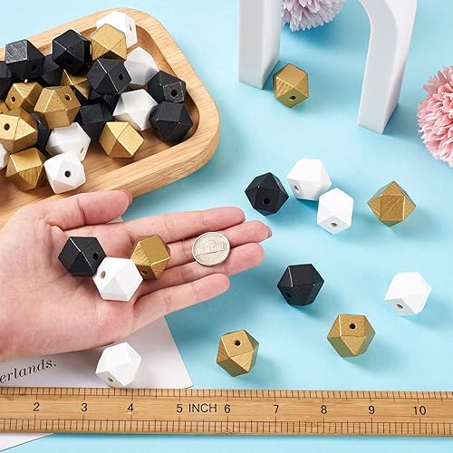 Miniatura 76 de Cheriswelry 240 cuentas de madera natural teñidas de 0.472 in, 16 a 0.669 in, cuentas de madera para decoración de manualidades, cuentas de madera