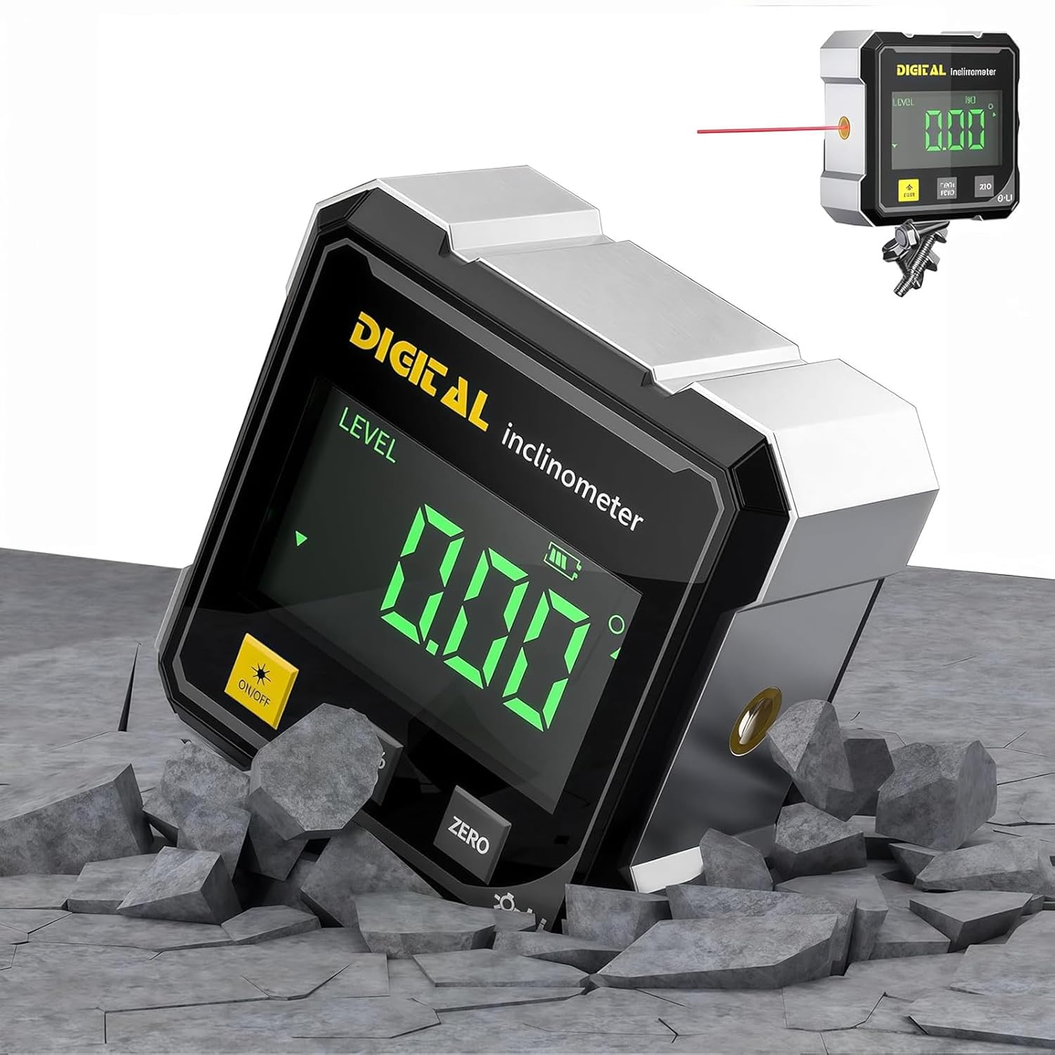 2026 New 4-Side Magnetic Digital Angle Gauge, Digital Angle Gauge, USB Charging Digital Inclinometer Level for Woodworking/Construction/DIY
