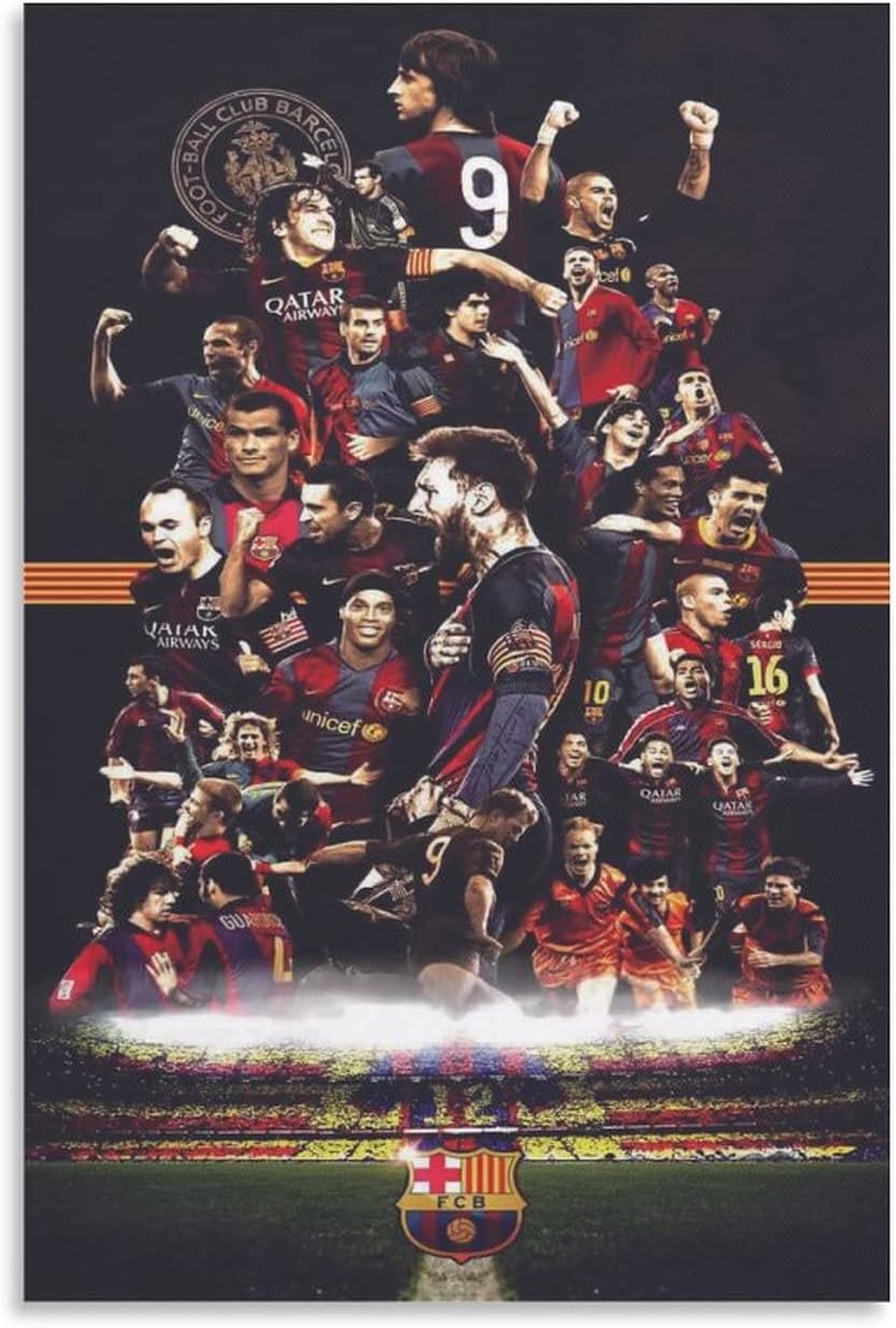 Andrés Iniesta Rivaldo Xavi Hernández Ronaldinho David Villa Ronaldinho Ronaldo Víctor Valdés Pep Guardiola Diego Maradona Carles Puyol Michael Laudrup Luis Suárez Samuel Eto'o Posters Decorative Pain