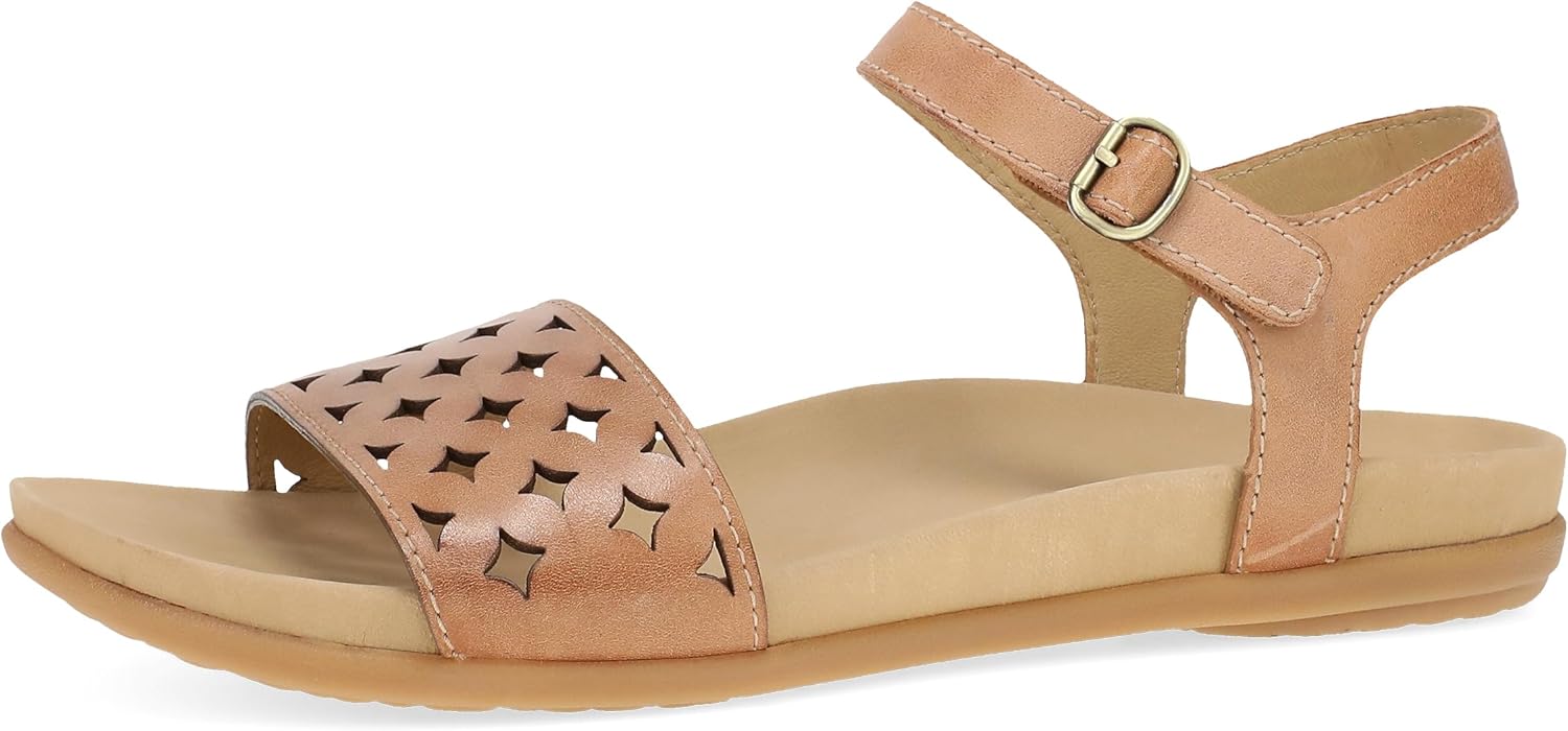 Dansko Jodie Sandal for Women - Leather Linings and Uppers for All-Day Comfort - Dual-Density EVA Footbed and Lightweight Rubber Outsole for Long-Lasting Wear