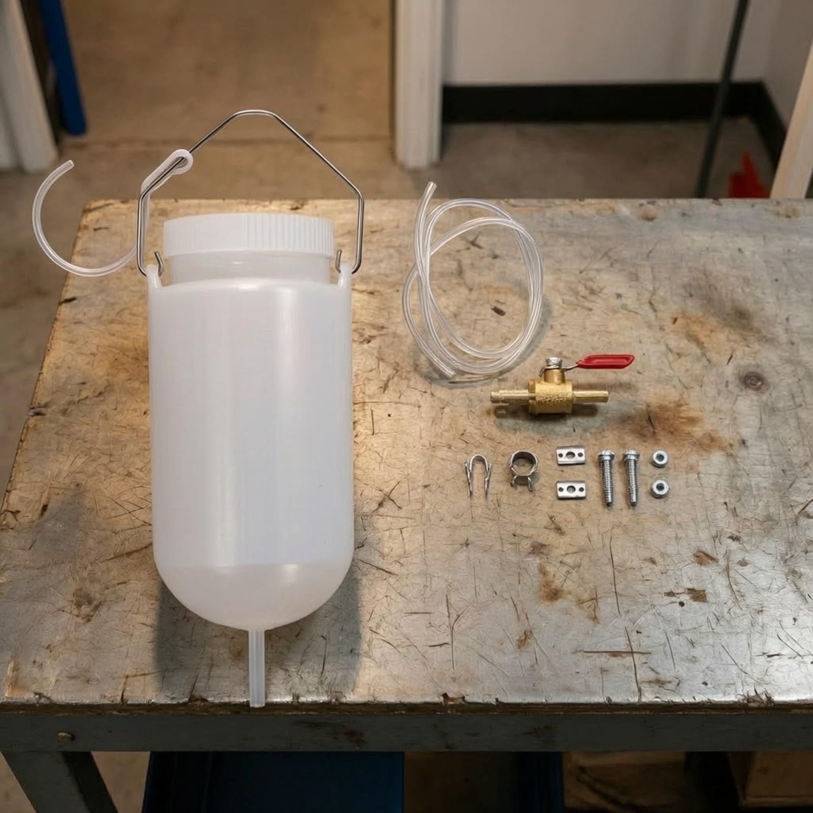 harayaa Serbatoio Ausiliario con Tubo Traslucido | Universale, Serbatoio Carburante con Valvola di Intercettazione, per Garage, Meccanici, Motociclisti