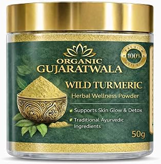 Organic Gujaratwala Wild Turmeric Herbal Wellness Powder, Face Pack for Skin Glow, Dark Spots, Acne Control, 50g Price In India