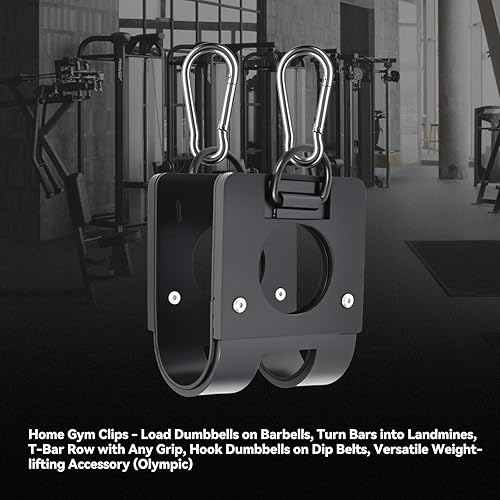 Miniatura 2 de Clips de gimnasio en casa carga mancuernas en pesas, convierte las barras en minas terrestres, fila de barra en T con cualquier agarre, engancha