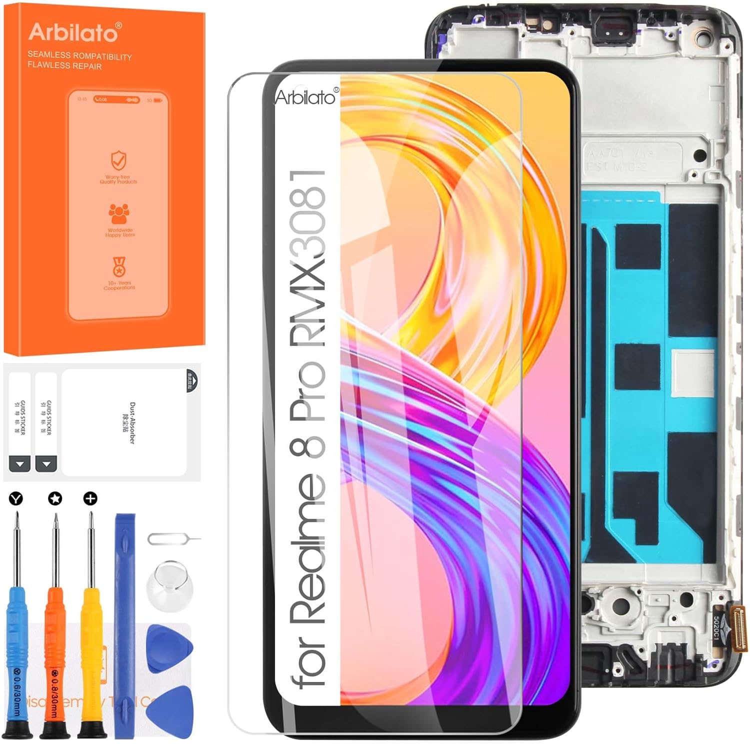 Display LCD Per Realme 8 Pro RMX3081 / Realme 8 4G RMX3085 - Schermo Di Ricambio Con Touch - Foto 9