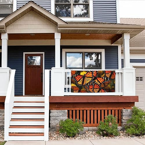 Miniatura 6 de Pancarta para decoración de fiesta, bandera monarca, mariposas, fondo de fotografía, decoración de bandera de fondo para fiesta de cumpleaños,