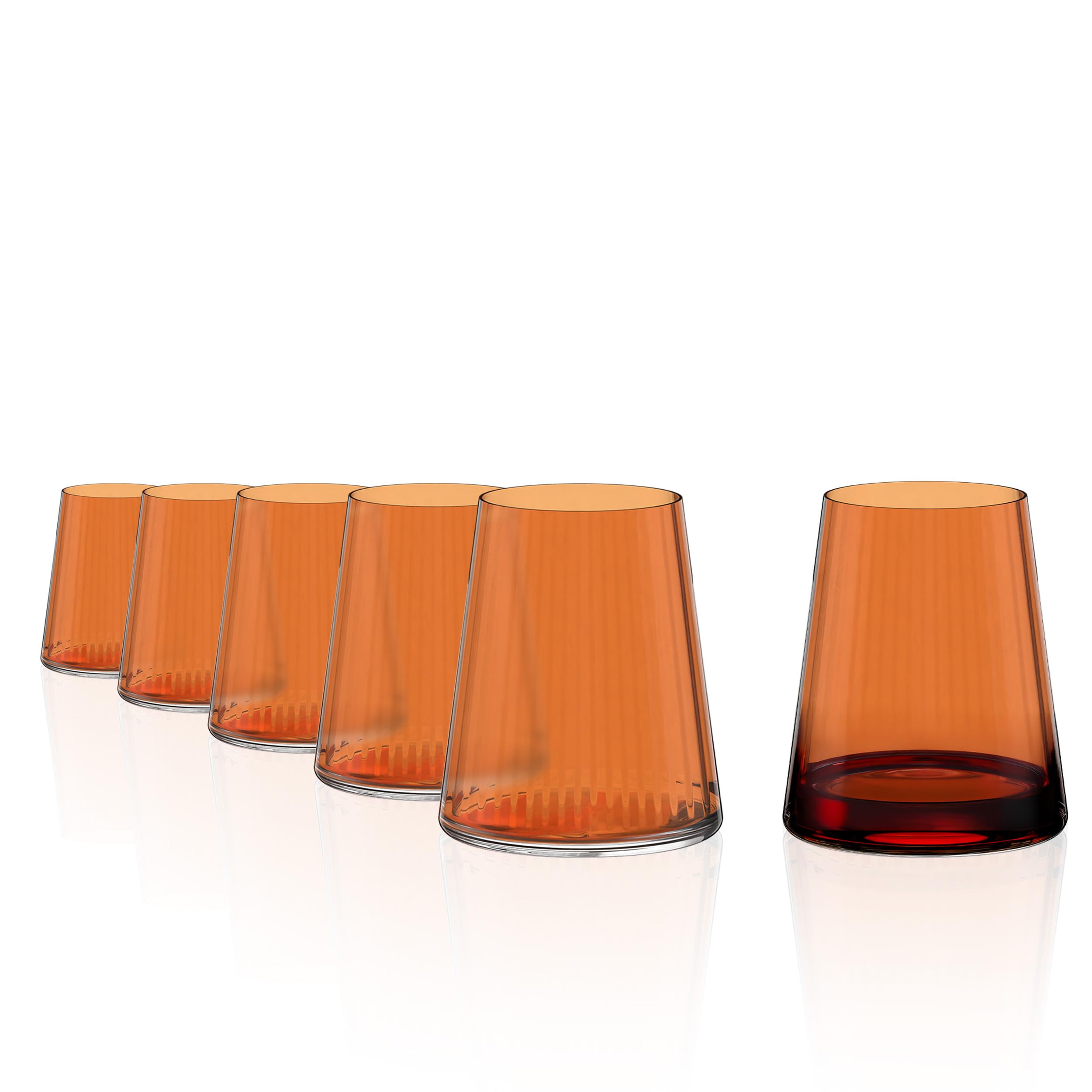 Stölzle Lausitz Vaso de Vino Blanco Symphony Orange Set de 6, 400 ml – Vasos versátiles para Vino, Agua, Zumo & Cócteles – Cristal Elegante – Lavavajillas & Resistentes a Golpes