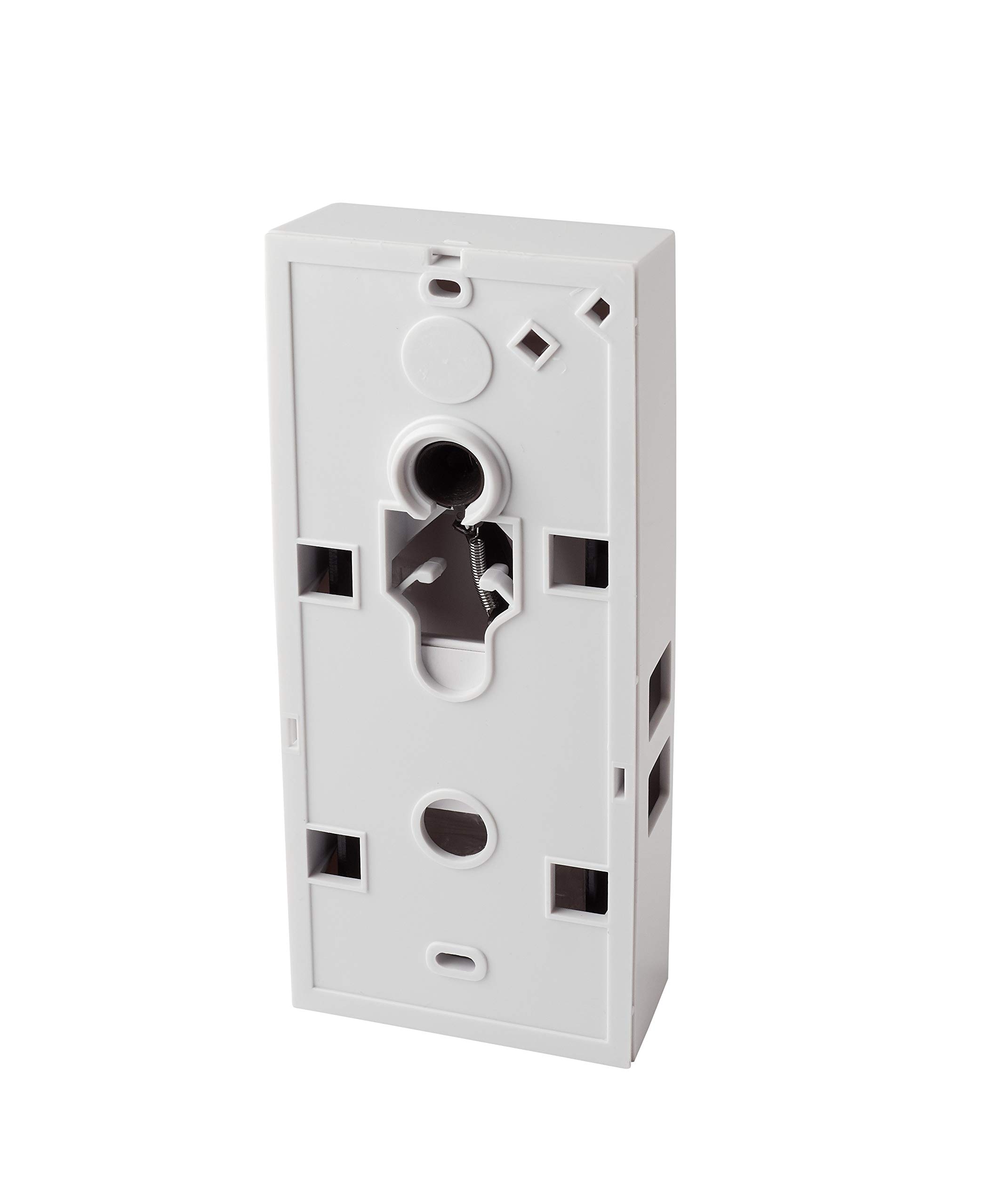 Newhouse Hardware MCH2V Kablosuz İki Notalı Mekanik Kapı Zili, Kapı Zili Düğmesi ve Görüntüleyici, Beyaz/Pirinç Kaplama