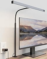 Vista 11 de SUPERDANNY Lámpara LED de escritorio para el hogar y la oficina, luz para el cuidado de los ojos con base, lámpara de 12W con control táctil, 3