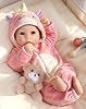 Aori Muñeca bebé de 17 pulgadas realista con cuerpo suave ultrarrealista y conjuntos rosas para niñas 3+ | Juego simbólico, vestir, decoración de guardería 1