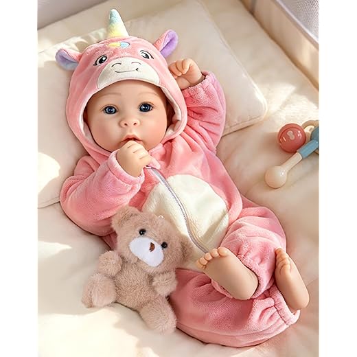 Aori 17 Inch Baby Dolls Realistic Doll with Ultra Real Life Soft Body & Pink Outfits for Girls 3+ | Pretend Play, Dress Up, Nursery Decor