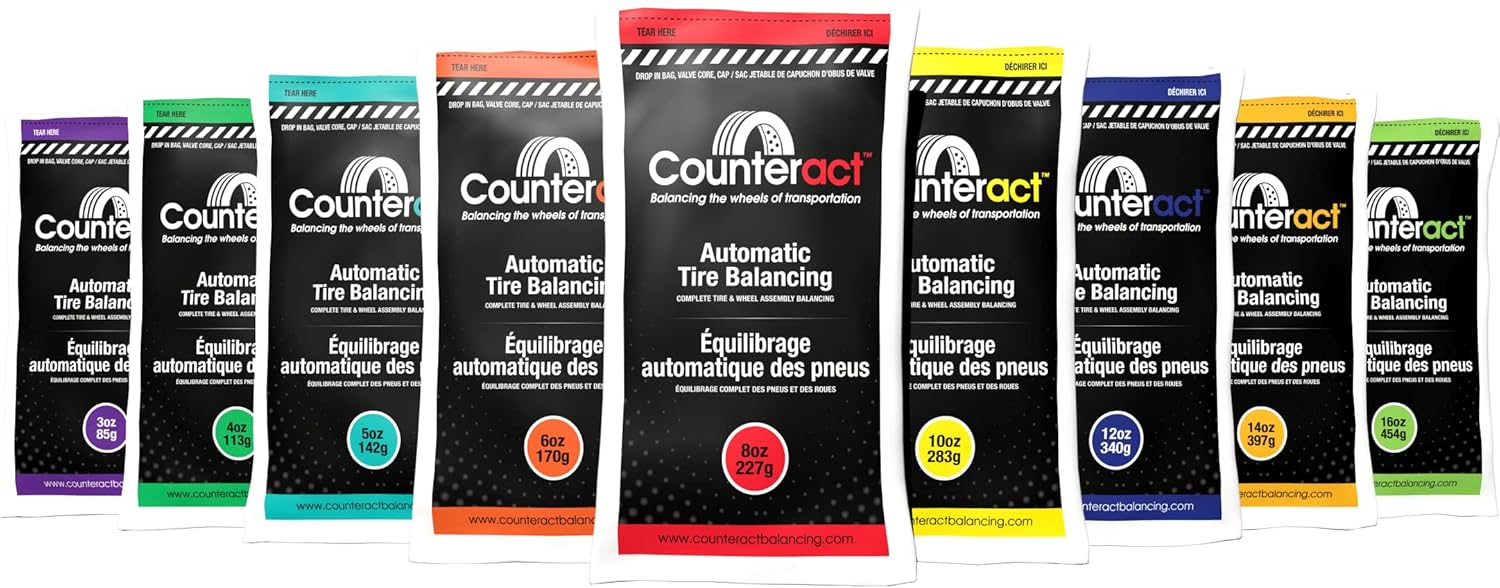 Counteract 4oz Tire/Wheel Balancing Beads Bulk Case – SUV, Light Truck Tires, (40) 4oz Bead Bags, (40) Valve Caps and Cores (160oz)