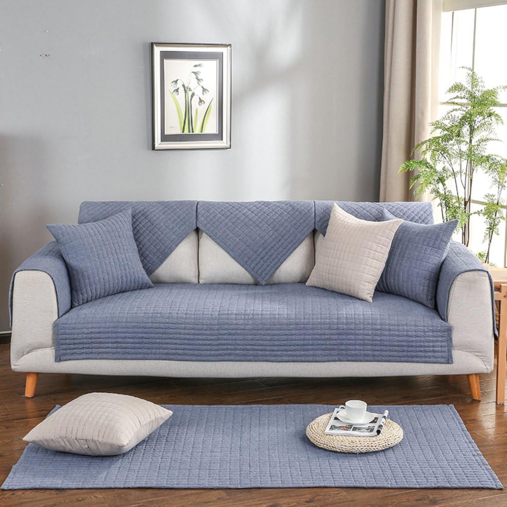 Anti-slip Sofa throw cover pad Sofa throw slipcover All season Sofa furniture protector for pets dog Sectional sofa slipcovers u shape-1 piece-C 35x83inch(90x210cm)