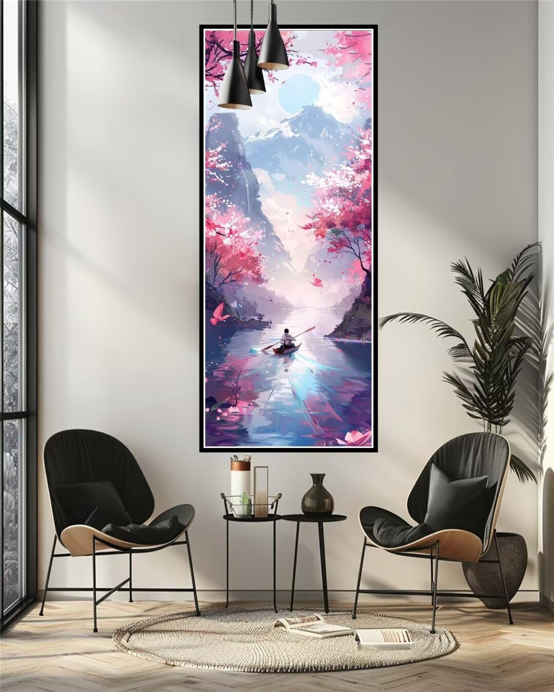 Malen Nach Zahlen Landschaft Fantasie Malen Nach Zahlen Erwachsene, DIY Set Ölgemälde Malen Nach Zahlen XXL, Acrylfarben Painting by Numbers, für Geschenk Wanddekoration, 60x150cm (Ohne Rahmen)-YH456