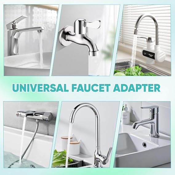 10 Pcs Faucet Adapter Kit, Faucet Adaptor for Kitchen Bathroom Sink Water | M16 to M22, M18 to M22, M20 to M22, M22 to M22, M24 to M22 Male Thread, Tap Adapter for Kitchen Sink Tap Aerator Connector