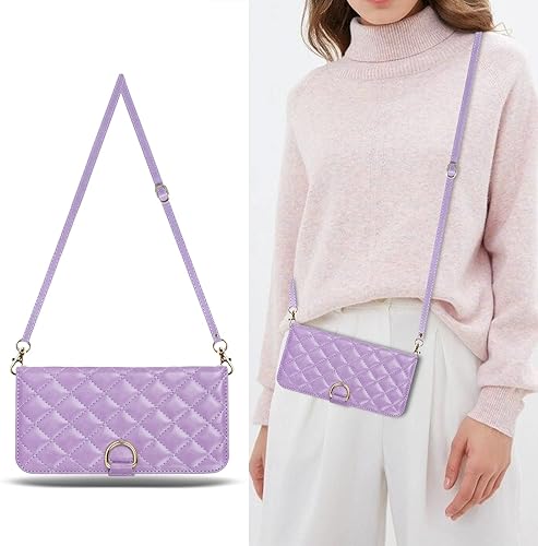 Miniatura 10 de Havaya Funda cruzada para iPhone 11 con correa para mujer con tarjetero y espejo con ranura para tarjeta de crédito, color verde