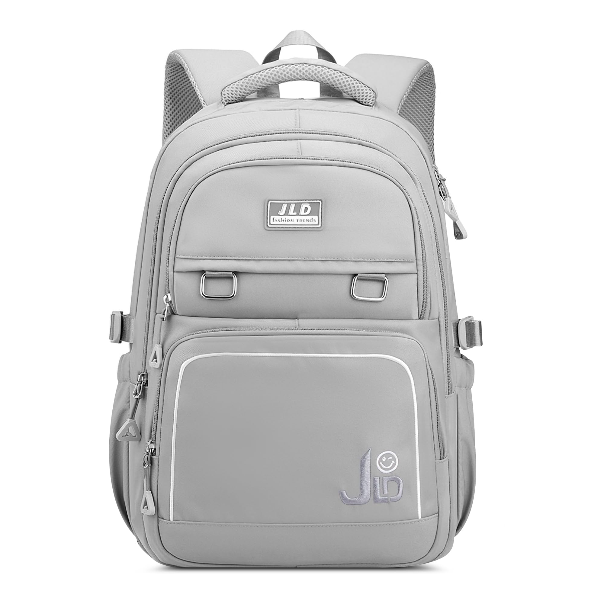 Ragazze Zaino Studenti Zaini Scuola Donna Porta PC 15,6 Pollici Borsa Zainetto Impermeabile Poliestere Daypack per Viaggio Campeggio Uso Quotidiano Grigio