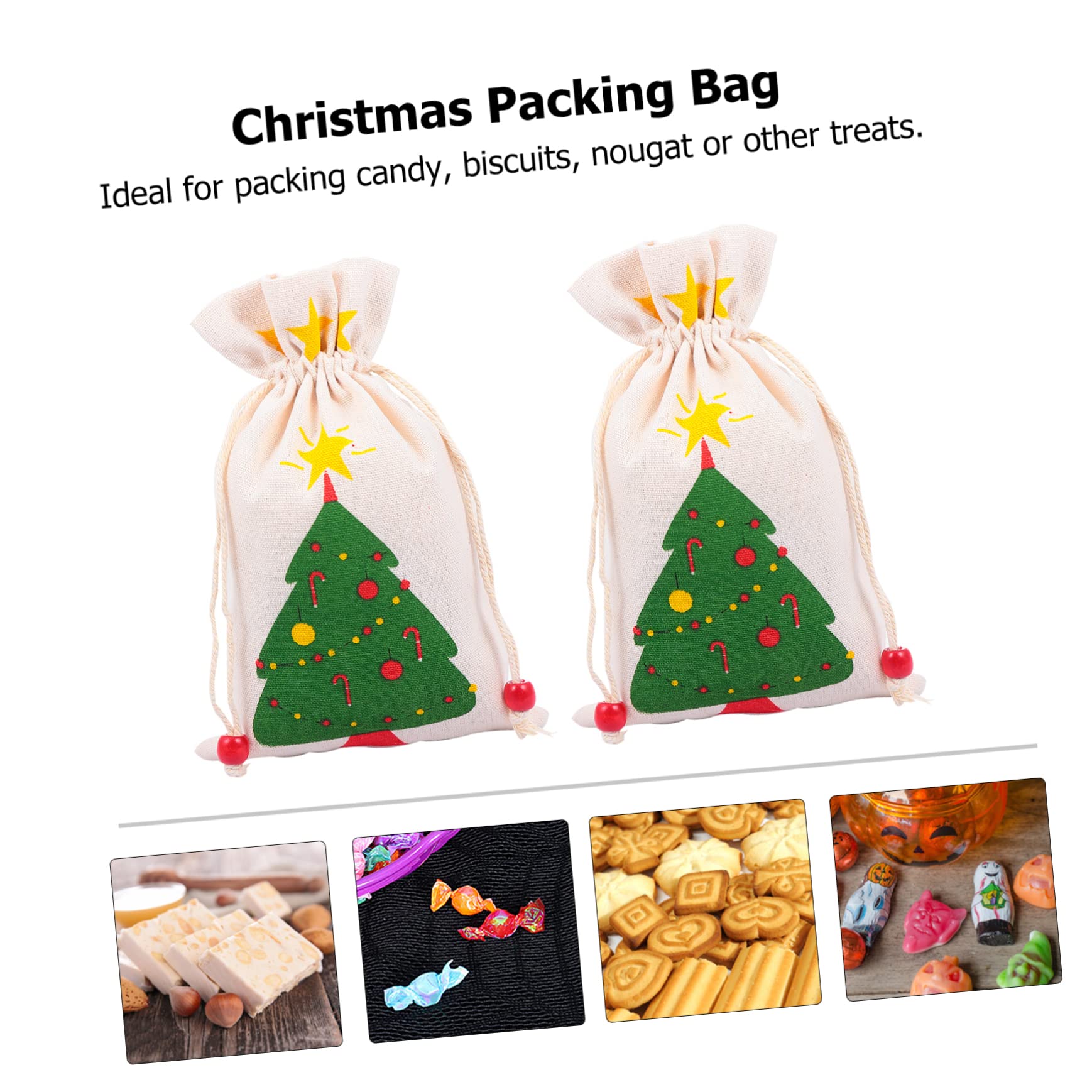 Healeved 18 Piezas Bolsas de Navideñas con Cierre de Cordón Unidades Diseño Árbol de Navidad Verde Reutilizables y Ligeras para y Pequeños Obsequios