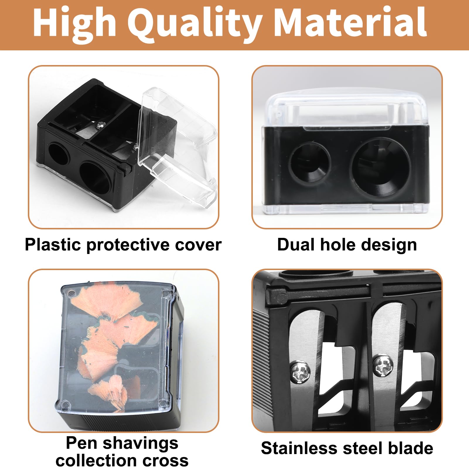 Nero Temperamatite Trucco Doppio Foro, Per Matite Jumbo E Standard, Accessori E Strumenti Cosmetici (2)
