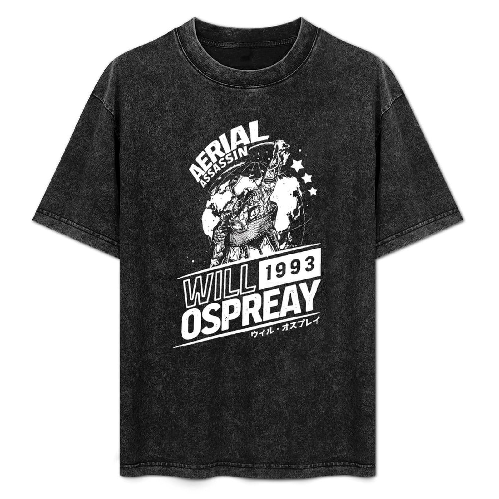 Will Ospreay Summer Casual Tee Short Sleeve Crew Neck Cotton Tops Unisex Washed Vintage T-Shirt Black XXXL