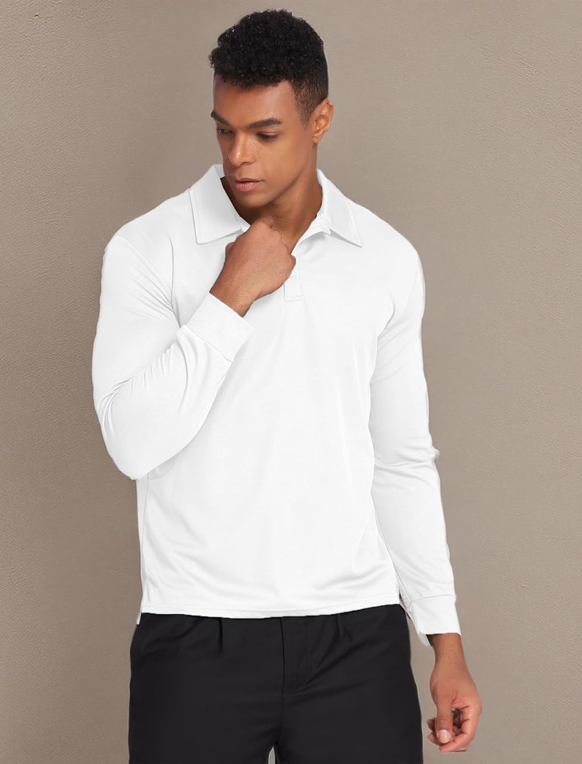 Deyeek Men's Polo Shirts Long Sleeve Golf Polo Shirts for Men Quick Dry UPF 50+ Sun Protection Polos Casual Collared Shirts - Image 6