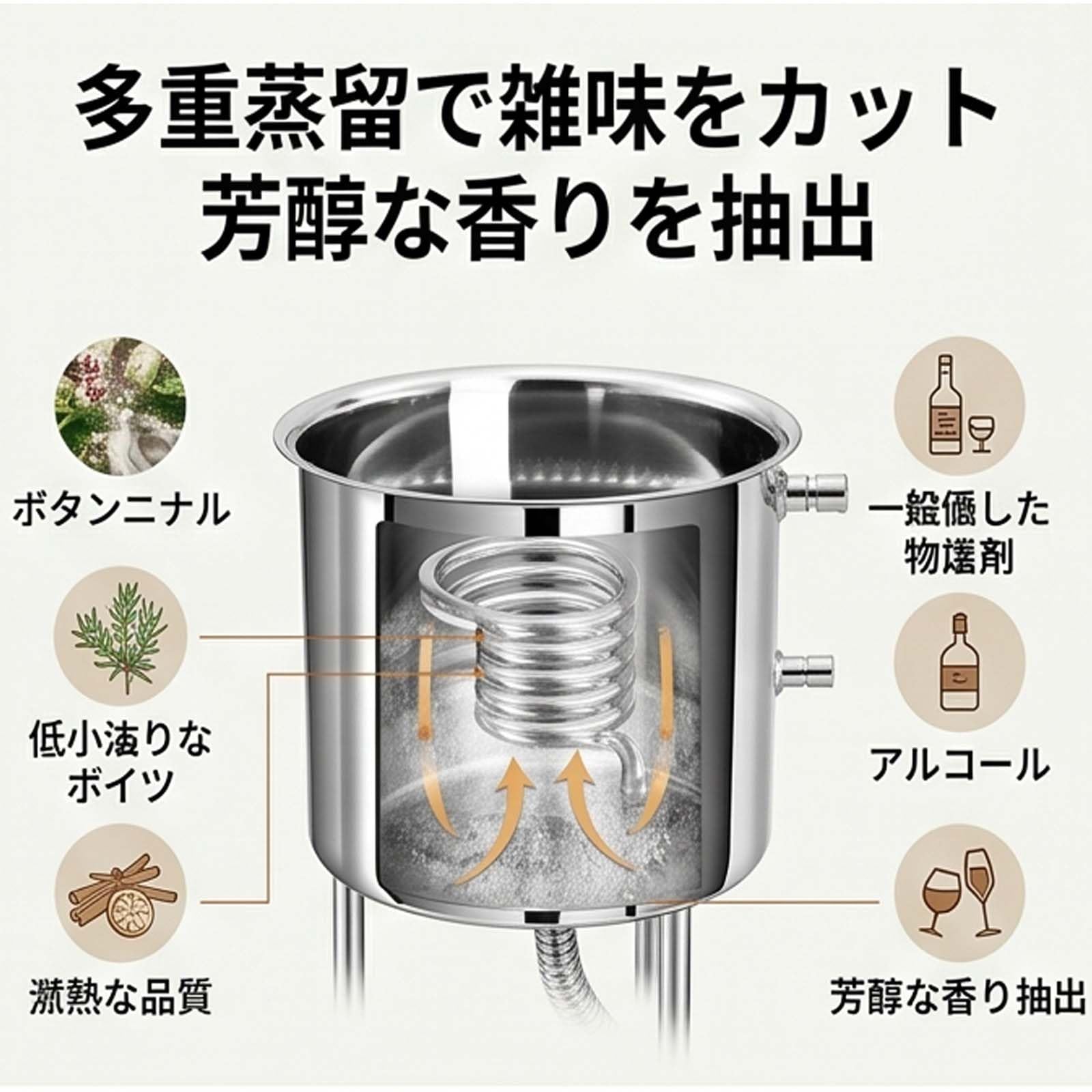 アロマ精油生成器 Amazon | アロマ蒸留器 家庭用浄水器蛇口直結型 DIY 醸造装置 純水製造