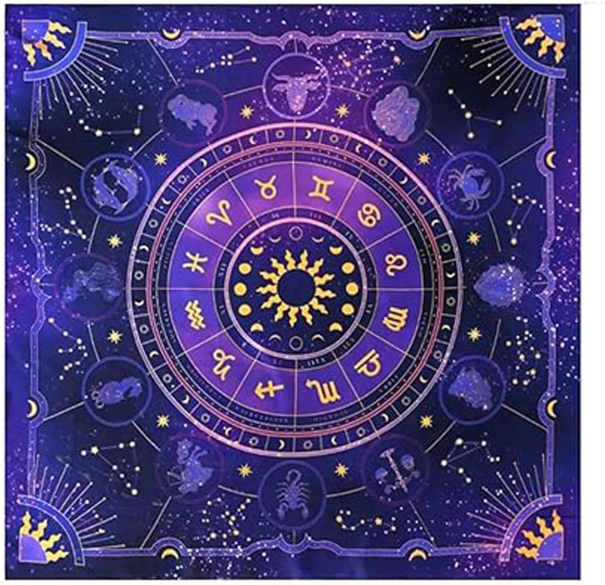Vwejofff Purple Tarot Altar Cloth Short Plush Laser Cut Edge for Divination, Spiritual Reading, and Witchcraft Supplies - Mystical Fortune Telling Mat