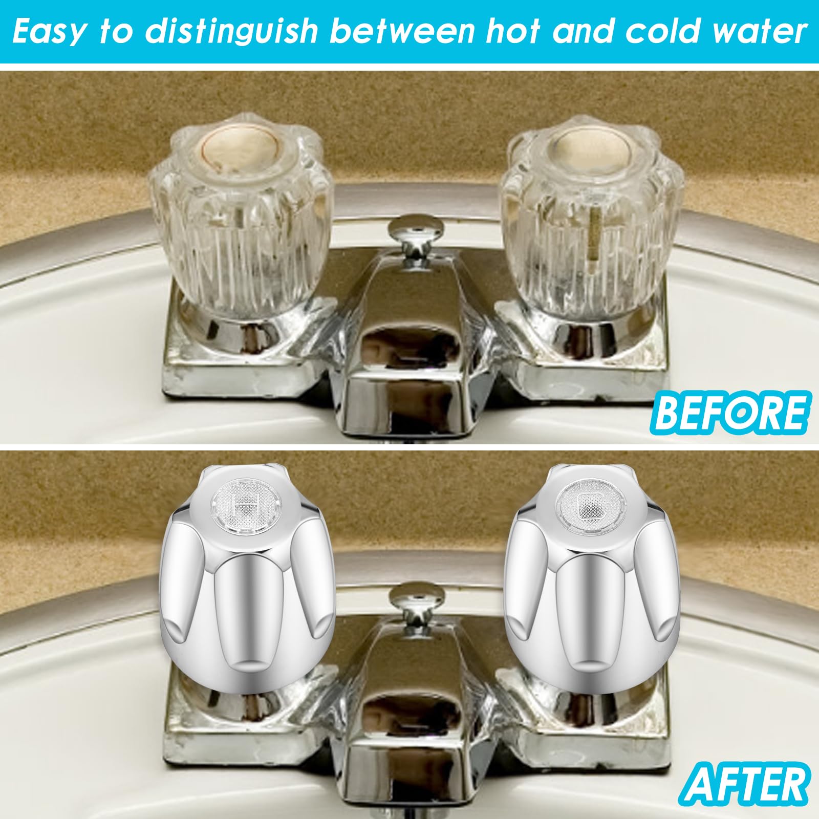 Shower Knobs Cross-arm Faucet Handle, Faucet Handles Replacement Kit  Bathtub Knobs, image size:1600x1600