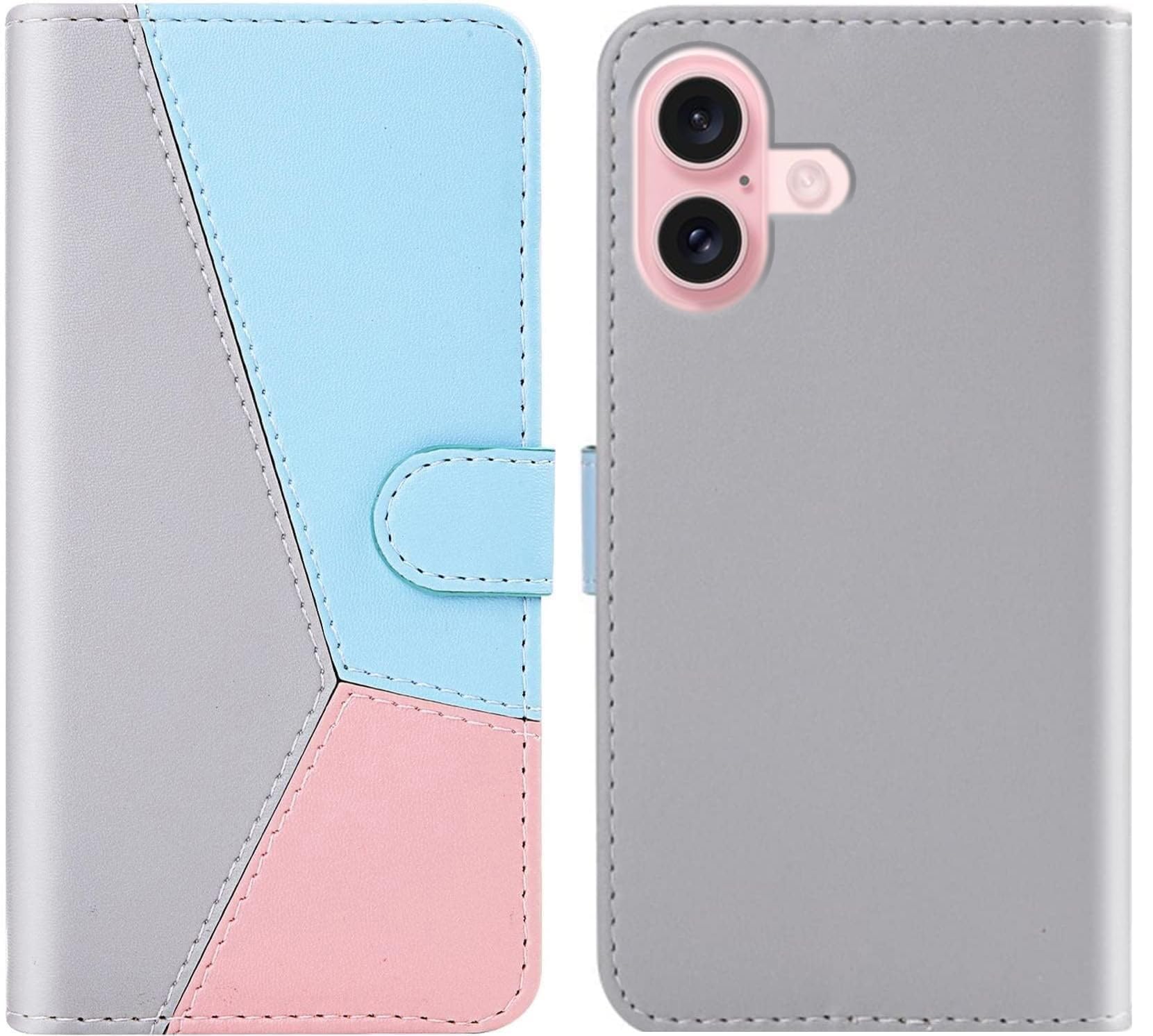 ClickCase for iPhone 16 Marble Pastel Series Faux Leather Magnetic Card Holder Wallet Kickstand Case Flip Cover for iPhone 16 (Soft Tricolor) (B0DF76NXW8) Amazon Price History, Amazon Price Tracker