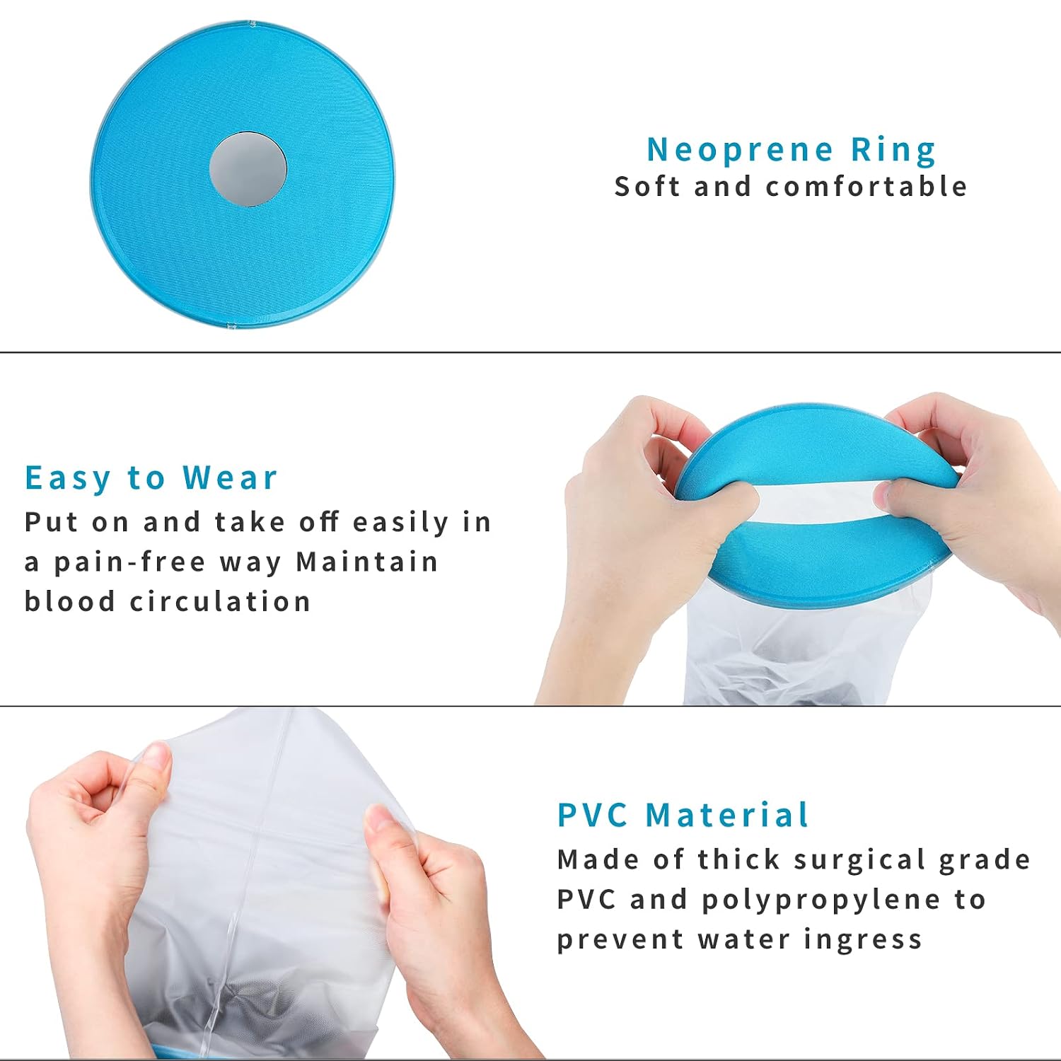 SUPERNIGHT Waterproof Cast Cover, Child Full Arm for Bathe Shower, Watertight Plaster Cast Bandage Protector for Arm, Wrist, Elbow and Hand Wounds(Large)