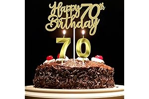 70th Bday Party cake topper and candles set