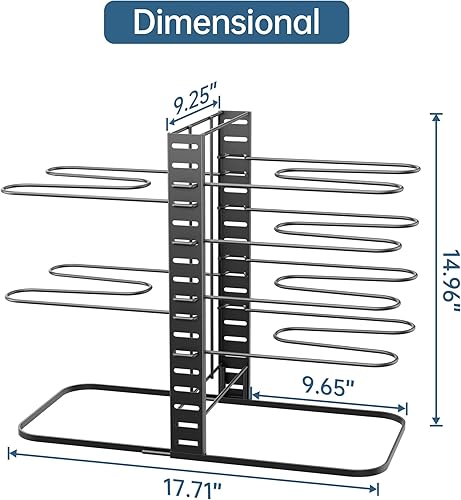 Miniatura 4 de ORDORA Organizador de ollas y sartenes debajo del gabinete, organizadores de ollas ajustables de 8 niveles dentro del gabinete, organizadores de