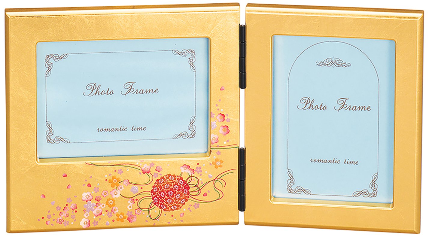 Amazon.co.jp: 山中塗 箔工芸 ダブル フォトフレーム 京てまり M16689