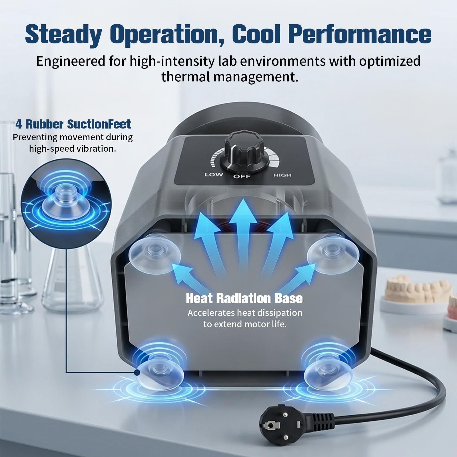 Rüttelplatte Gips - 220V 100W Gipsrüttler Rüttelplatte Elektrisch, 4'' Dental Oszillator Gips, Dentalrüttler für das Mischen von Gips, das Gießen von Modellen