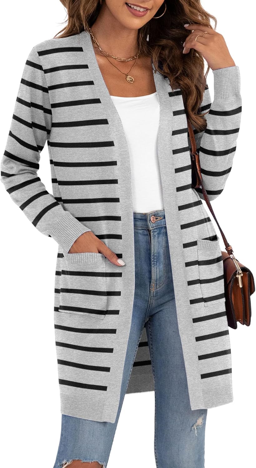VIISHOW Women's Classic Cardigans Long Sleeve Open Front Casual Knit Cardigan Sweaters Coat Soft Outwear