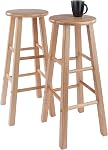 Winsome Element 2pc Set 29" Bar Stool, Natural Finish