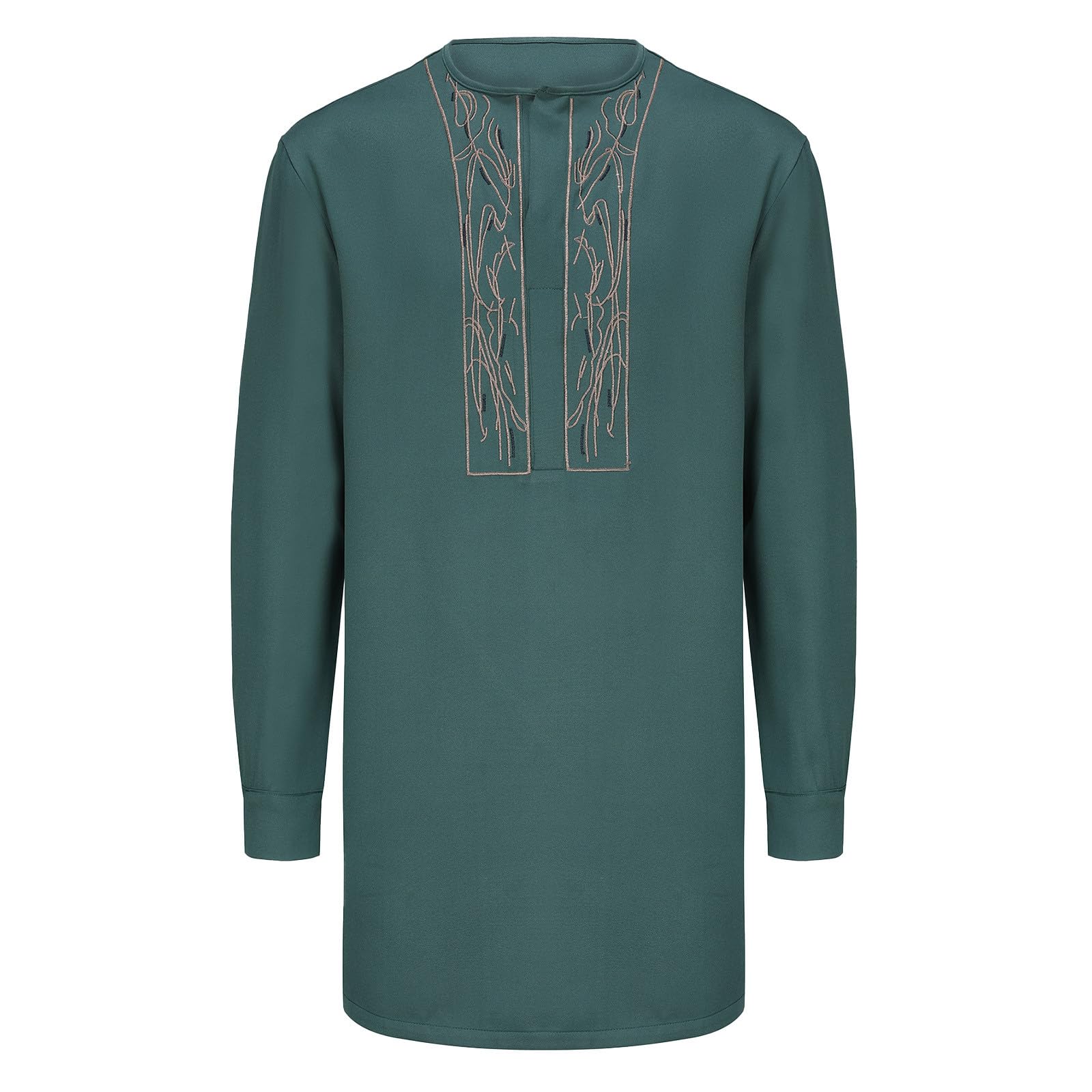 Generisch 2026 Set completo da uomo in stile etnico africano con ricami a maniche lunghe tradizionale