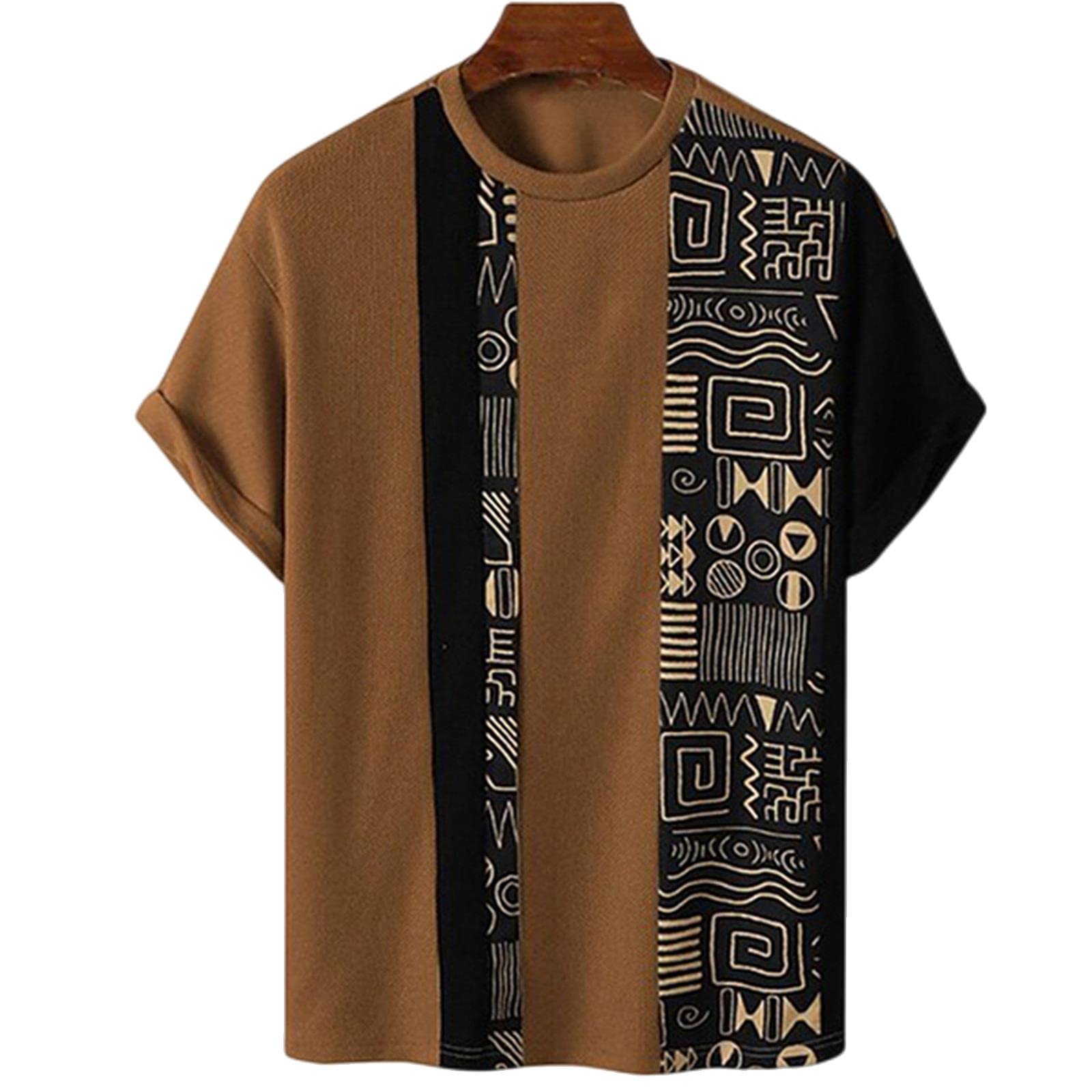 MOGSA T-shirt estiva da uomo t-shirt stampa manica corta casual oversize pullover o-collo grafico allentato t-shirt