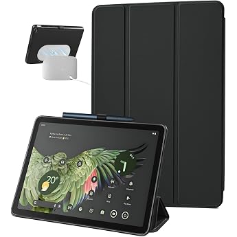 Case for Google Pixel Tablet 2023 11 Inch with Trackpad Premium TPU Leather Tablet Protective Case Multi-Angle Stand Function Case Black