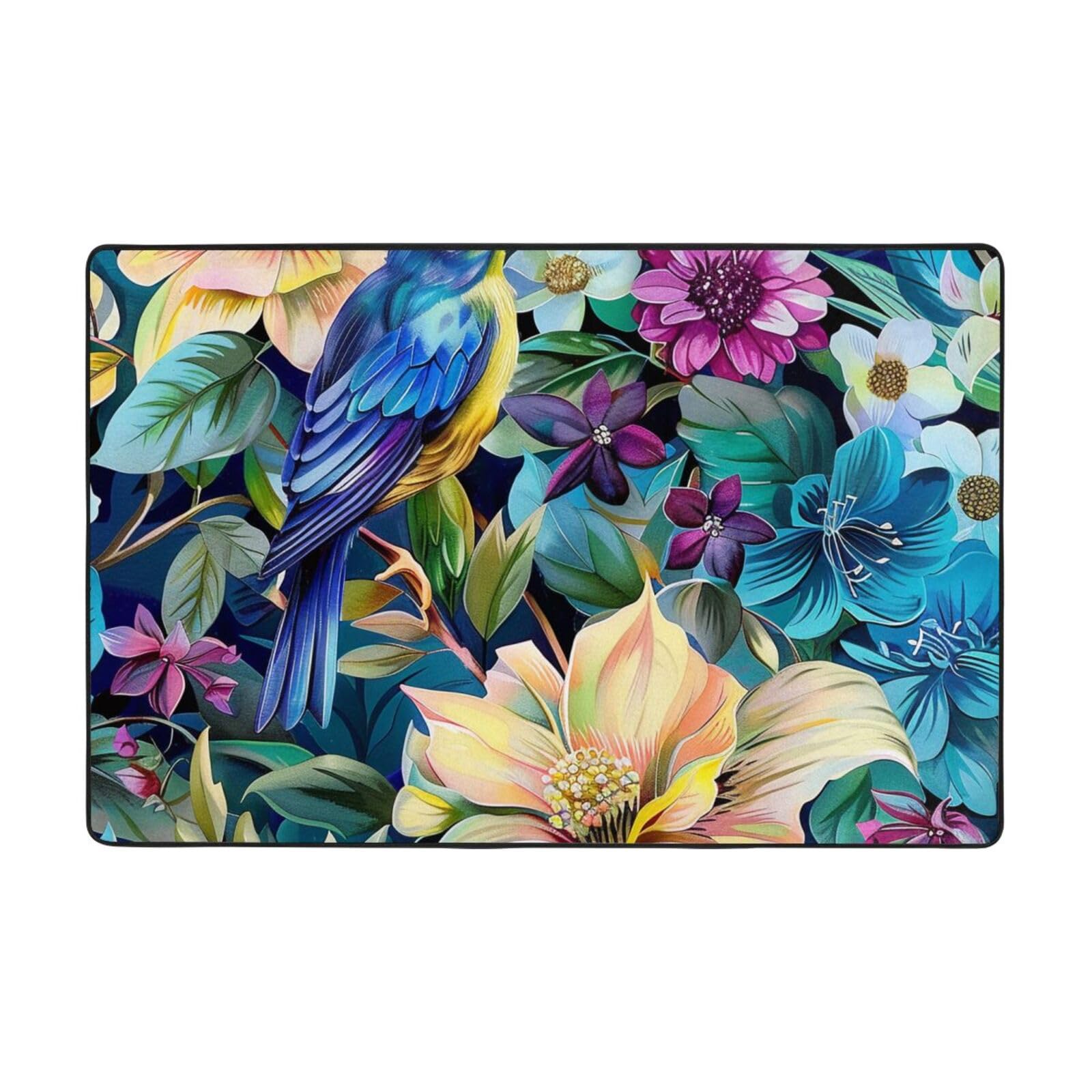 Tapis d'entrée oiseaux et fleurs pour sublimer votre terrasse