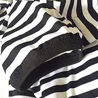 Vista 5 de Camiseta a rayas blancas y negras para hombre, manga corta, cuello redondo, camisetas novedosas, Blanco