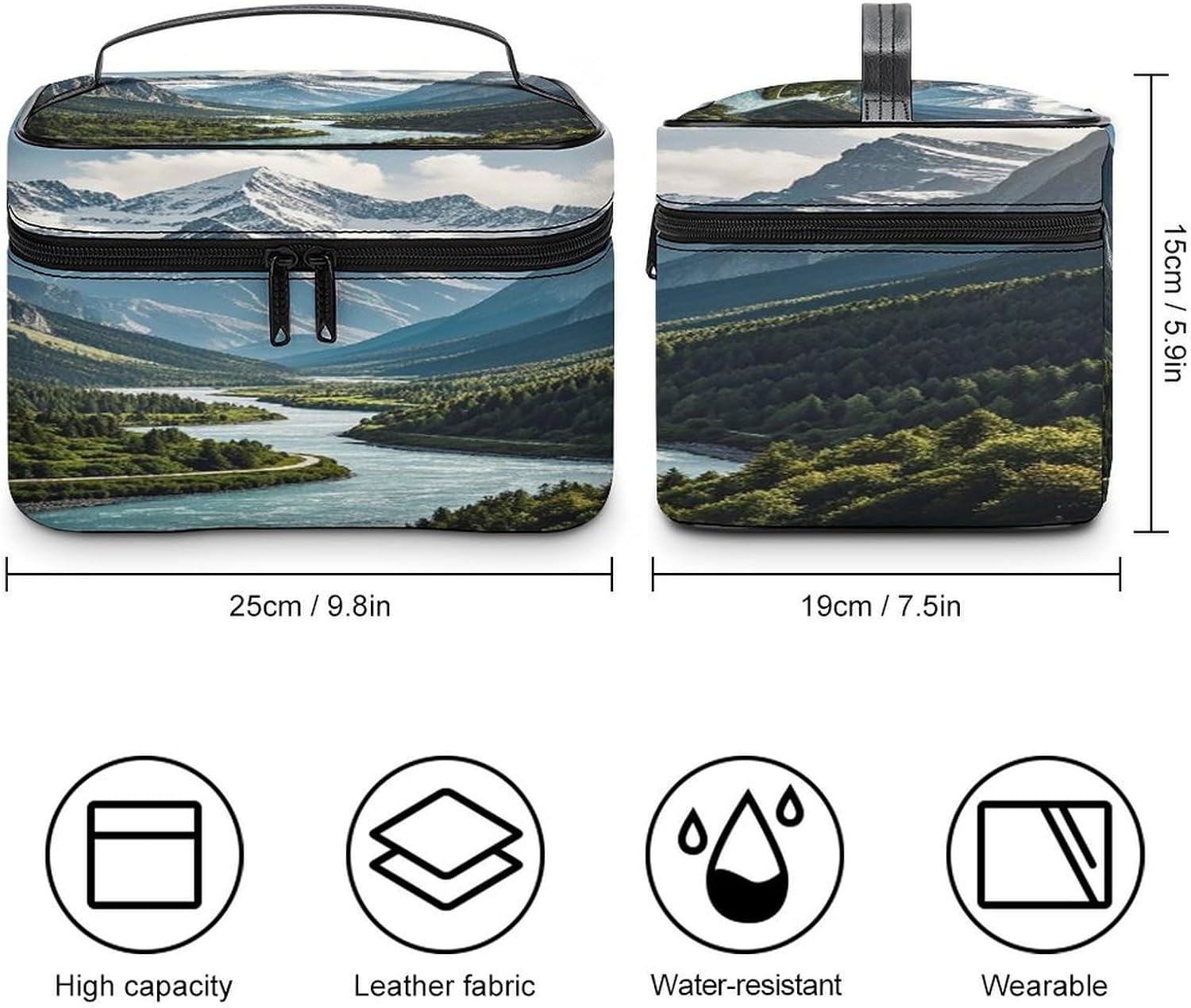 Mountains And Rivers Travel Makeup Bag Cosmetic Bag Toiletry Bags image 2
