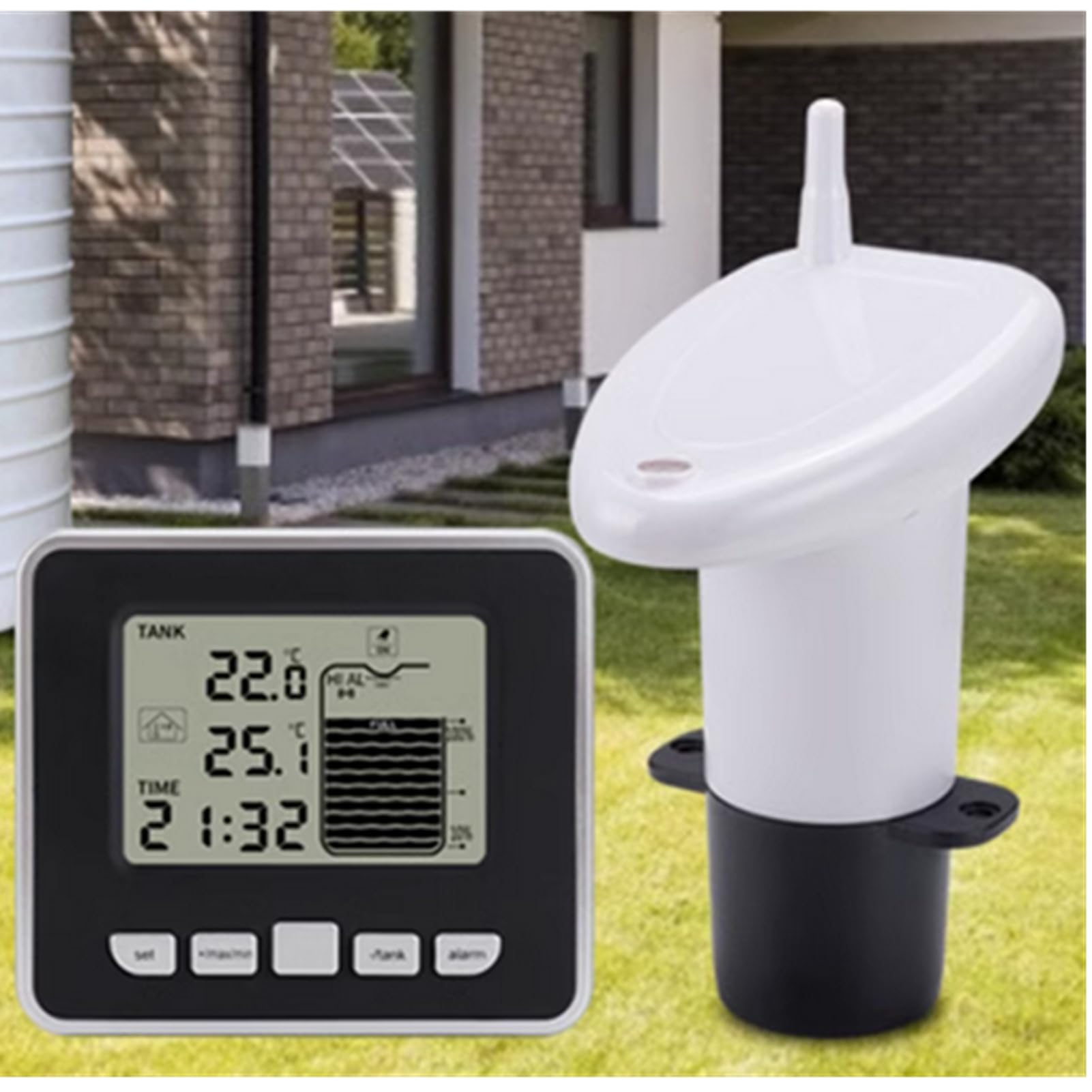 Transmisor de Sensor de Nivel de Agua para Tanque, con Pantalla de Temperatura y Alarma de Nivel Bajo de Líquido